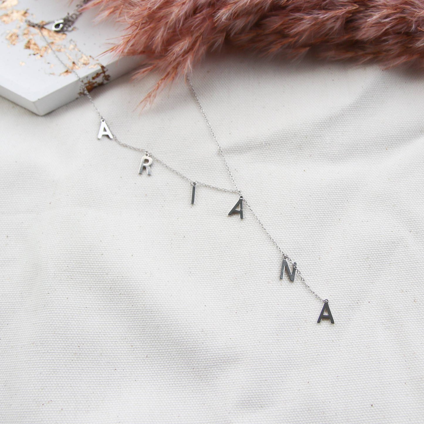 Name Necklace Lariat Name Necklace Dainty Name Necklace Bubble Letters Necklace For Women